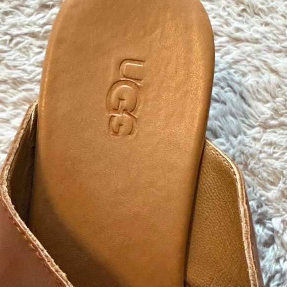 UGG Eirene WedgeTan Leather Wedge Sandals 6.5 - Picture 4 of 7